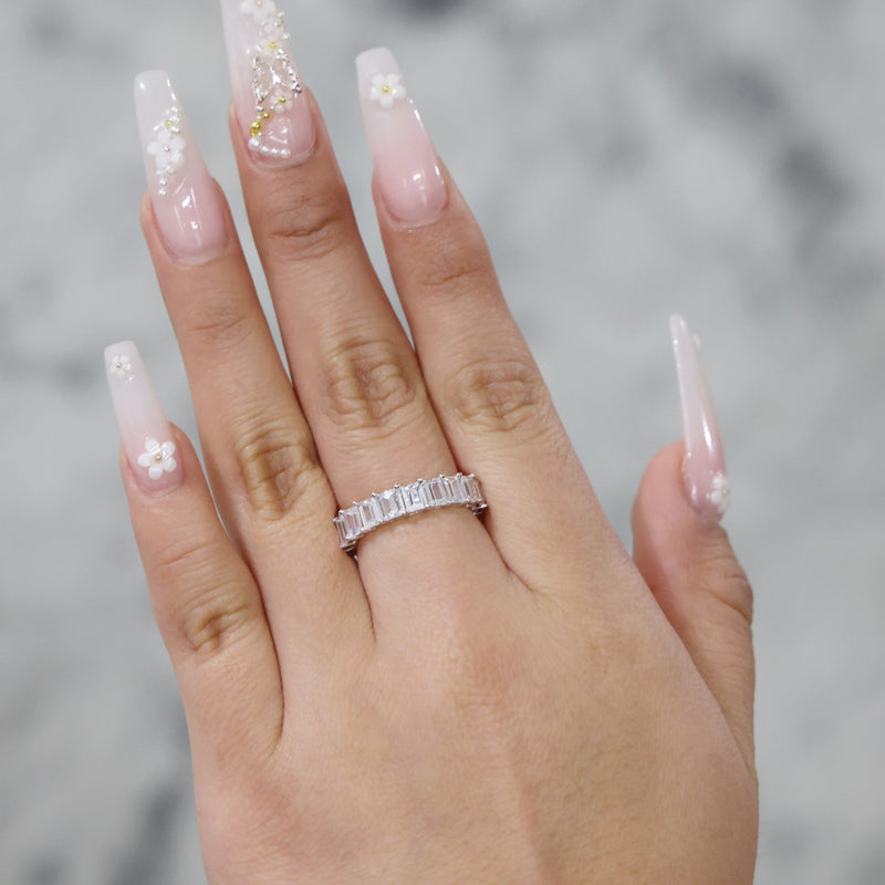 Silver Emerald Cut Ring