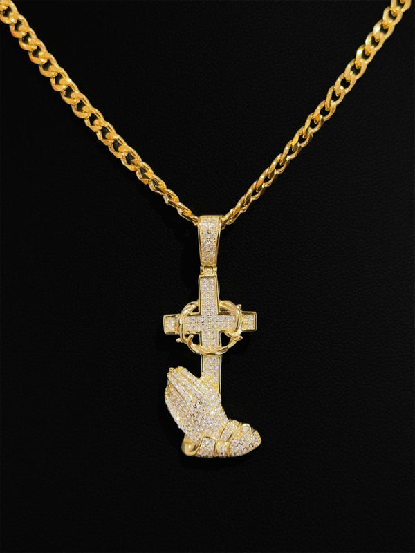 925 Praying Hands Cross