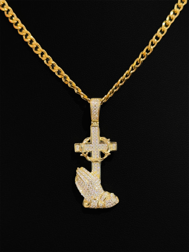 925 Praying Hands Cross