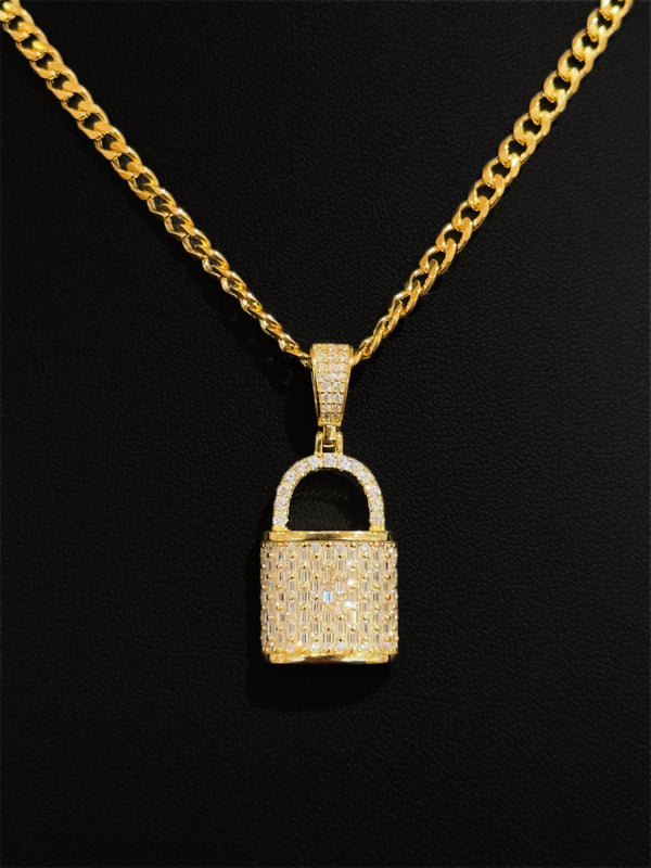 925 Baguette Love Lock