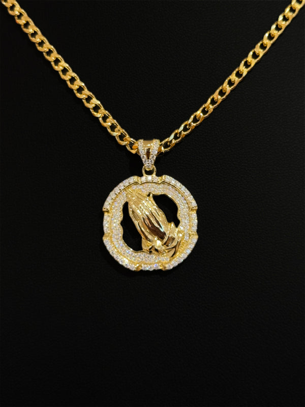 925 Praying Hands Medallion