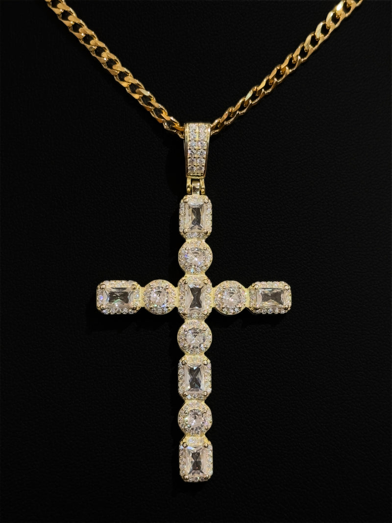 925 Multi Stone Big Cross