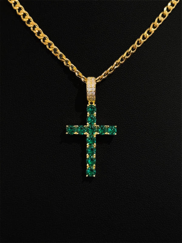 925 Emerald Green Cross