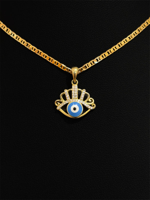 925 Micro Crown Evil Eye