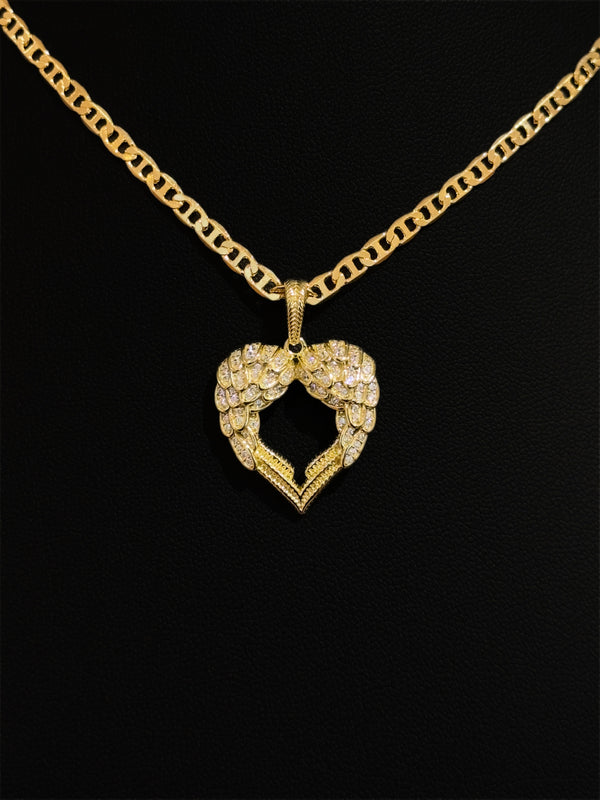 925 Angel Wings Heart Pendant
