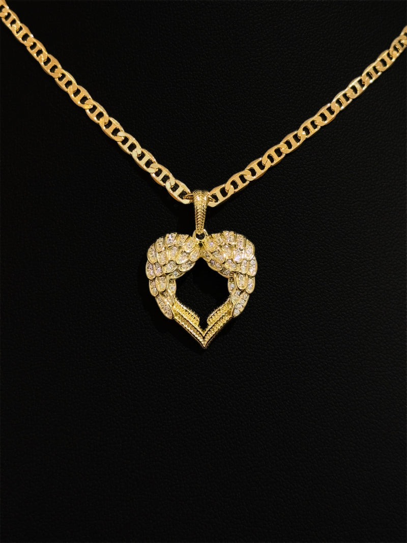 925 Angel Wings Heart Pendant