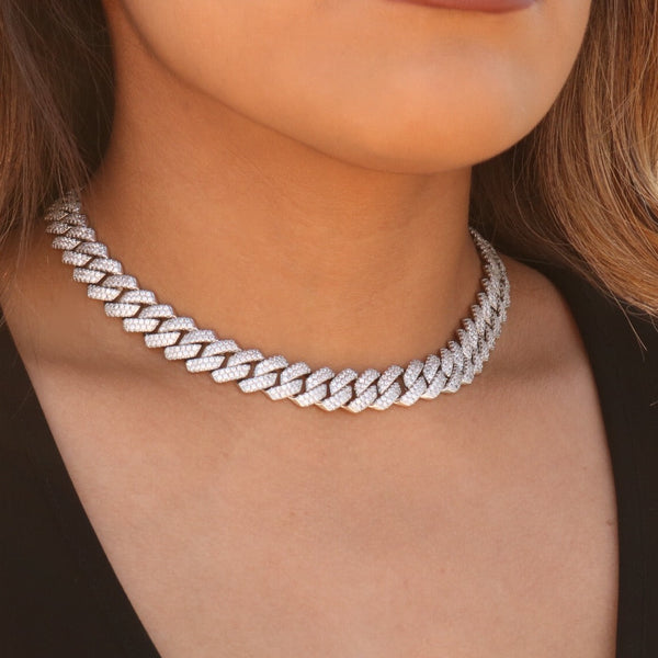 Chunky Icy Silver Miami Cuban Necklace