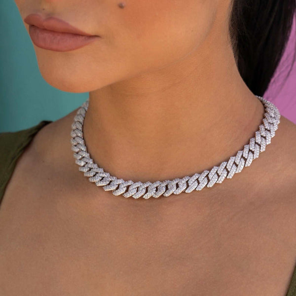 Chunky Icy Silver Miami Cuban Necklace