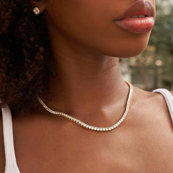 Classic Gold Tennis Necklace