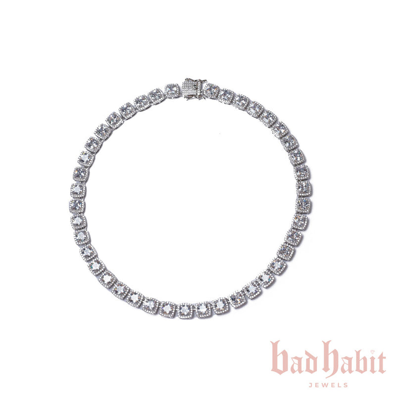 Baguette Diamond Necklace - Silver