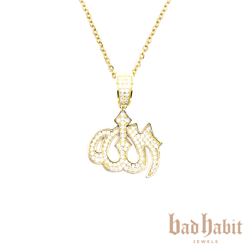 Icy Allah Necklace Gold