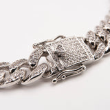 Silver Diamond Cuban Link Chain
