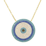 Gold Iced Out Evil Eye Necklace