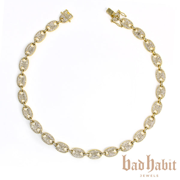 Crystal Gold Link Necklace