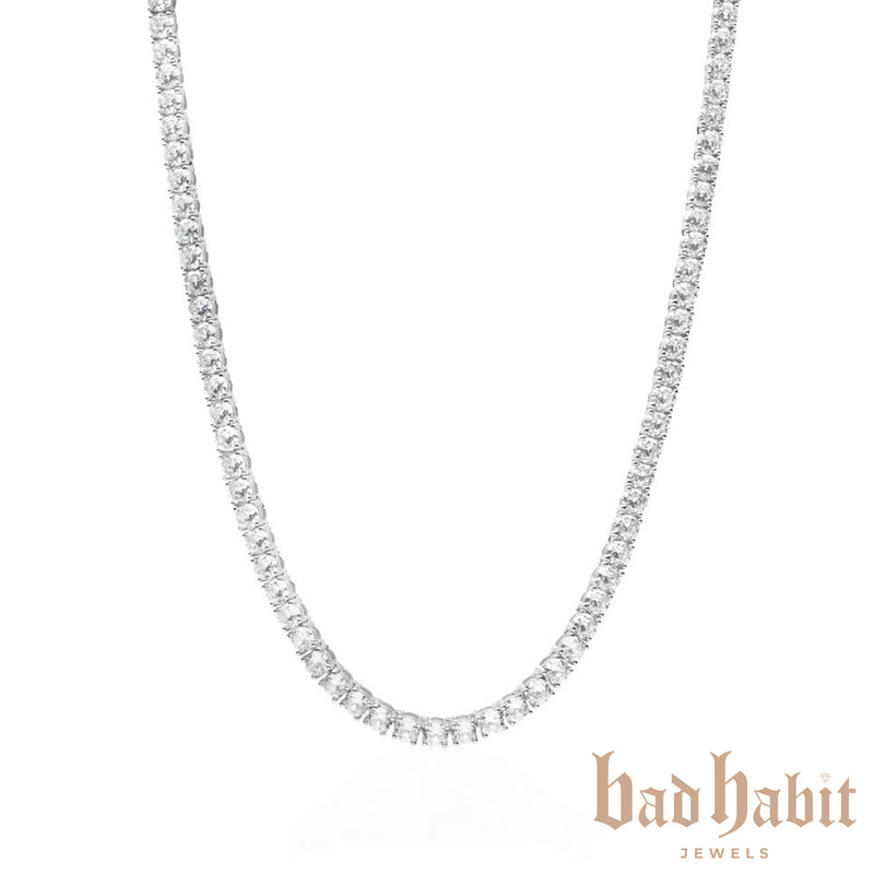 Classic Silver Tennis Necklace