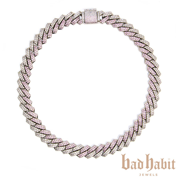 Two Tone Diamond Cuban Necklace