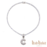 Baguette Custom Initial Diamond Necklace