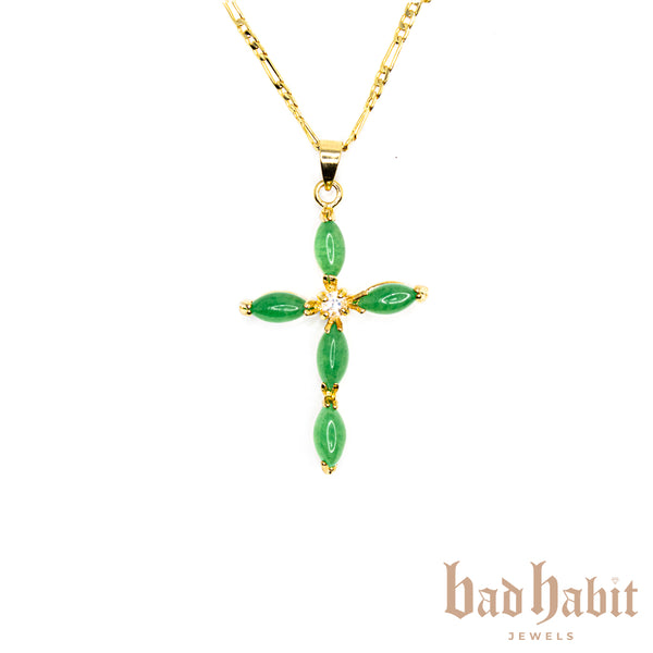 Emerald Cross Necklace