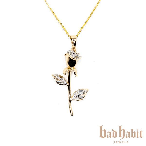 Rose Gold Flower Charm Necklace