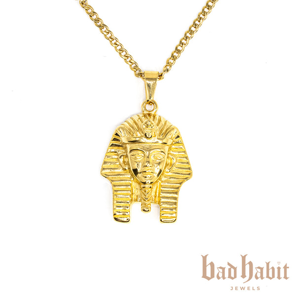 Pharaoh Head Gold Necklace