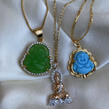 Baby Blue Laughing Buddha Necklace